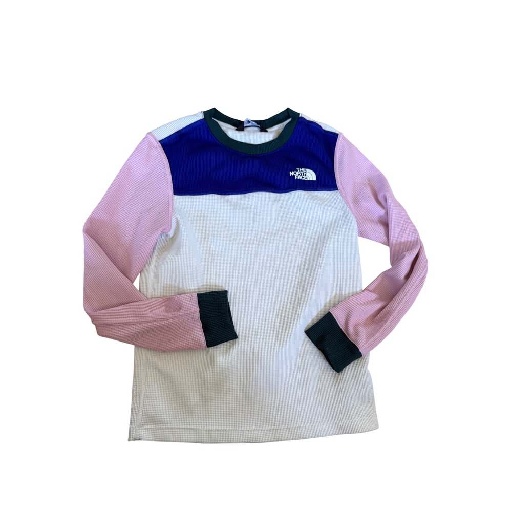 The North Face Girls Baselayer Teen Waffle Baselayer in Cameo Pink long sleeve
